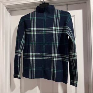 Nicole Miller Womens Sweater S Blue Plaid Pullover Ralph Lauren Christmas preppy